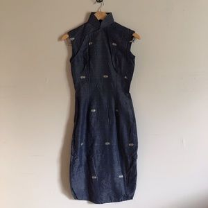 Vintage high collar dress